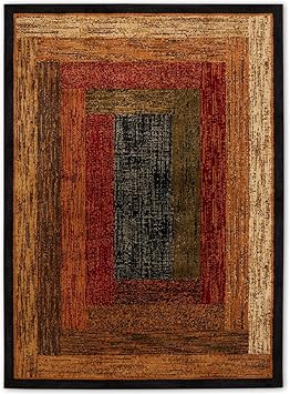 Home Dynamix Royalty Vega Contemporary Geometric Area Rug, Black/Brown, 43"x62"