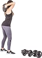 Vista 4 de The Step Fitness Adjustable Dumbbell Set or Barbell Weight Set, 35-60 lbs, with Collars, and Weights