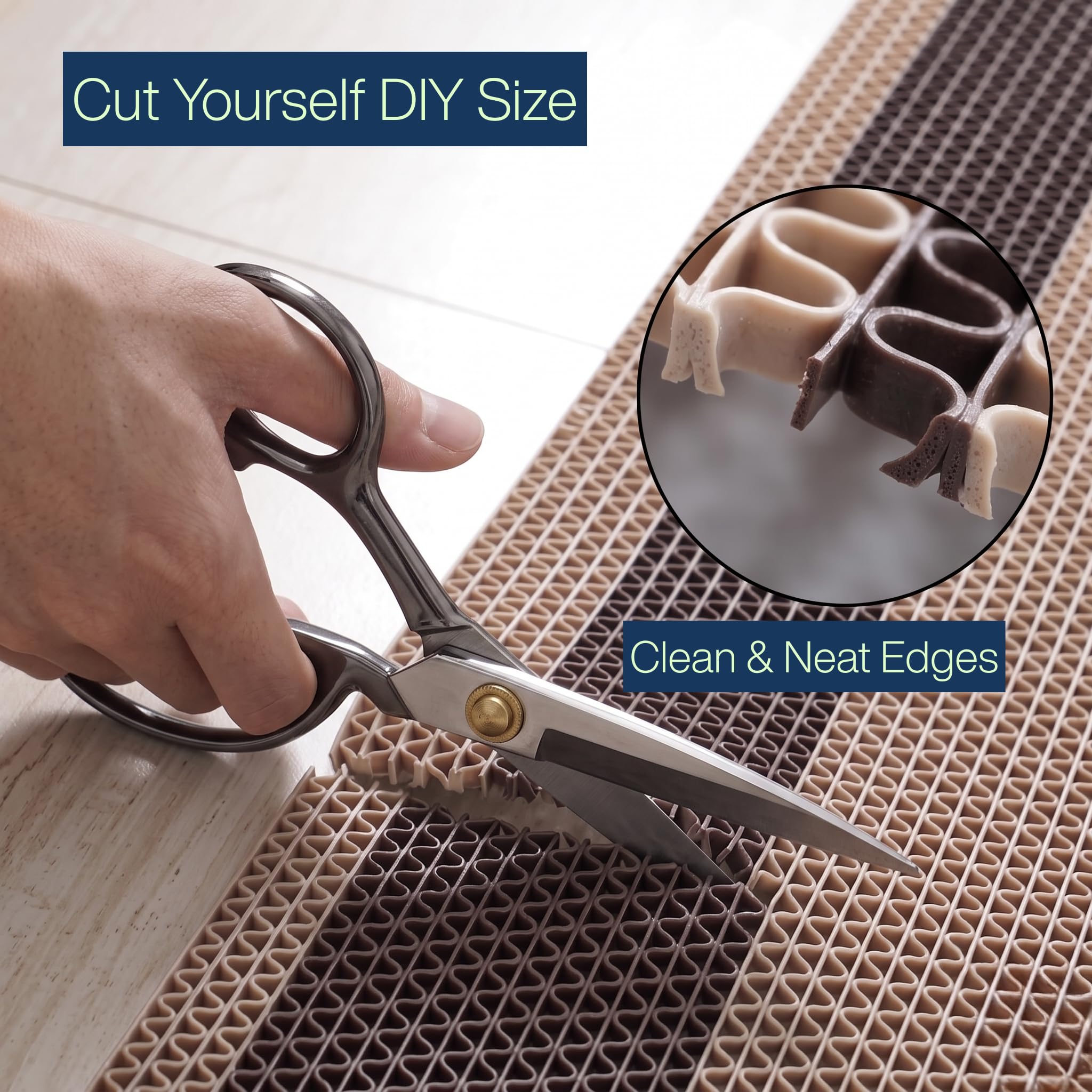 Ishro Home Anti-Skid Bathroom Mat - Cream & Brown -3