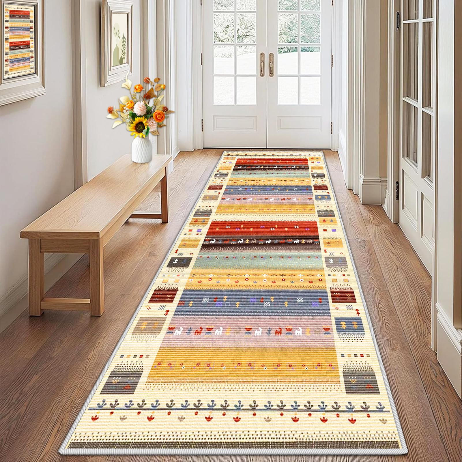Tapis de couloir long antidérapant 100 x 280 cm pour sécuriser et habiller vos sols