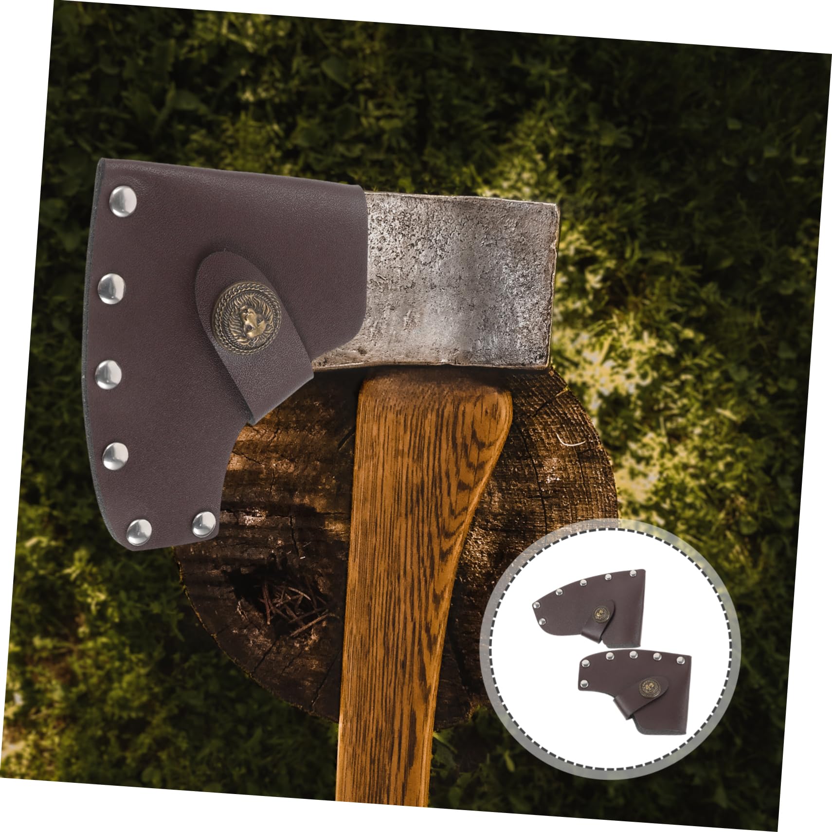 BEBEMOKO 2Pcs Portable Hatchet Cover Protector for Outdoor Activities Snap Closure Design Present for Camping Enthusiasts and Axe