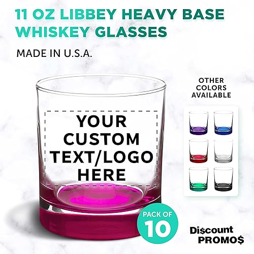 Miniatura 2 de Libbey - Vasos de whisky personalizados de 10 onzas, juego de 10 unidades, paquete personalizado a granel, base pesada, vaso antiguo de moda