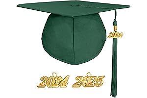 GradPlaza Green Graduation Cap 2024-2025 (Suitable for High School and College)