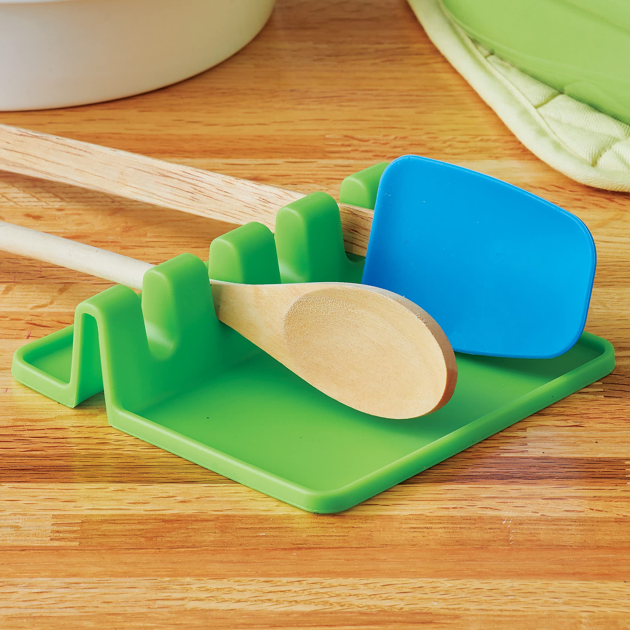 Collections Etc Kitchen Countertop Silicone Utensil Rest - Unique Kitchen Gadgets for Cooking