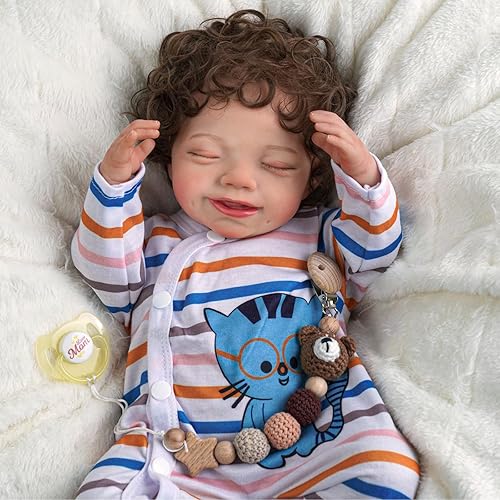 Miniatura 7 de BABESIDE Muñecas realistas de bebé recién nacido, cuerpo suave y rizos de 20 pulgadas, muñeca realista para dormir, muñecas de bebé recién nacido