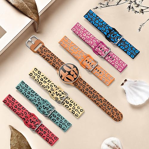 Miniatura 7 de TreasureMax Correa de leopardo grabada compatible con Samsung Watch 65 de 1.575 in, 1.614 in, 1.654 in, 1.732 in, 1.772 in, 1.811 in, correa