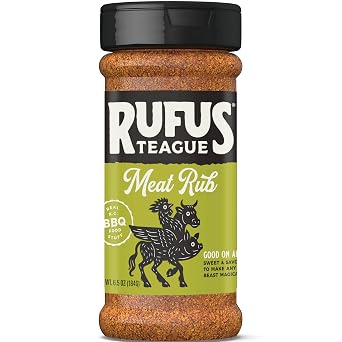 Rufus Teague Meat Rub, Gluten-Free, Award-Winning All-Purpose Spice, 6.5 oz | Premium Barbecue Seasoning & Dry Rub for Smoking and Grilling, Pork & Chicken, Gluten-Free, For Any Occasion, Pantry Staple
