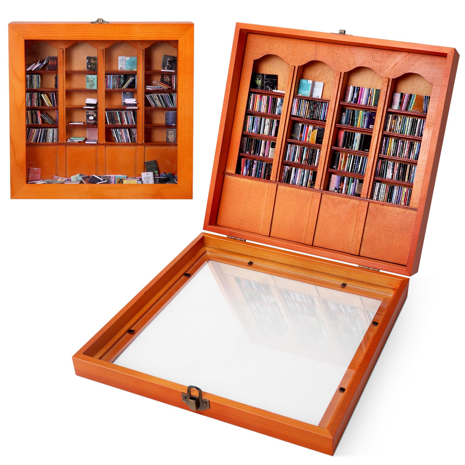 CinematicBake Libreria in miniatura per libri ansia, piccolo libro, biblioteca, antistress, libreria, piano da tavolo, durevole, 7,1 x 4,8 x 9,3 cm