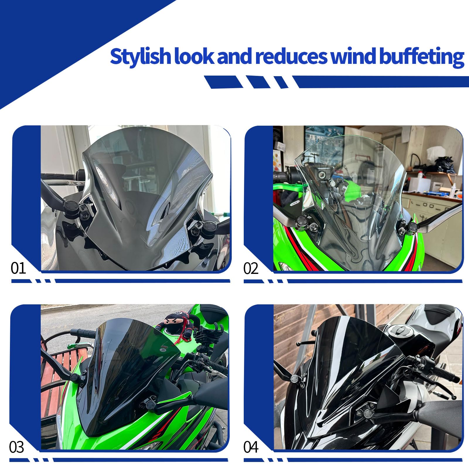 Amazon | XIRADUP バイク 風防フロントスクリーンニンジャNINJA 400