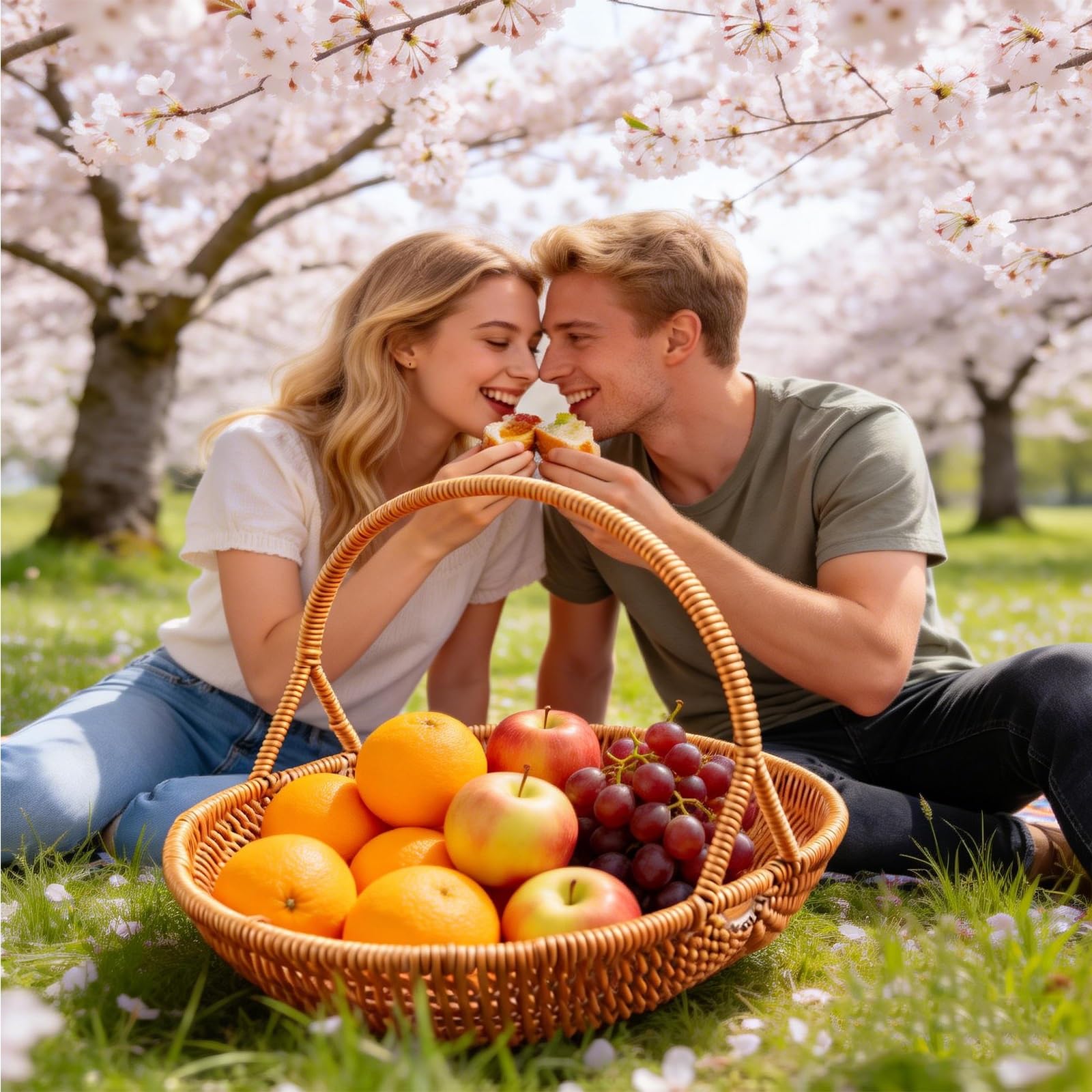 Geflochtener Korb aus PP-Kunststoff, Picknickkorb, Erntekorb für den Außenbereich zum Sammeln von Gemüse, multifunktionaler Aufbewahrungskorb für Obst und diverse Gegenstände(Set(S＋m＋l))