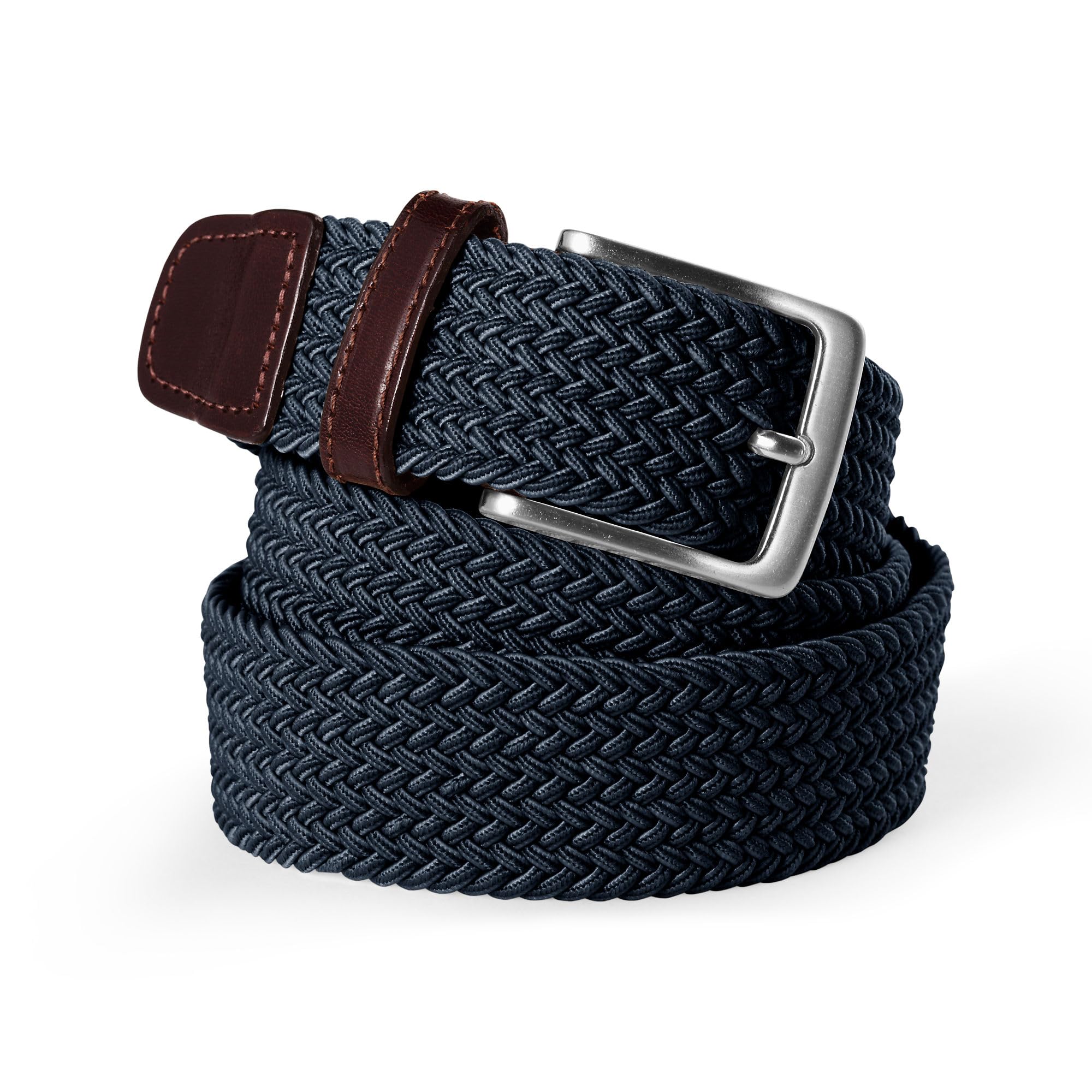 Lands' End Mens Elastic Braid Belt Radiant Navy