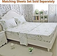 Vista 7 de FADFAY Juego de edredón floral blanco, tamaño individual, edredón de verano floral desgastado 100% tela de algodón con relleno