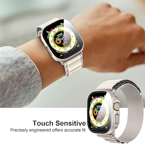 Vista 219 de Paquete de 2 fundas protectoras de pantalla de vidrio templado para Apple Watch Series 6/5/4/Series SE/SE 2/SE 3 de 1.575 pulgadas, funda protectora
