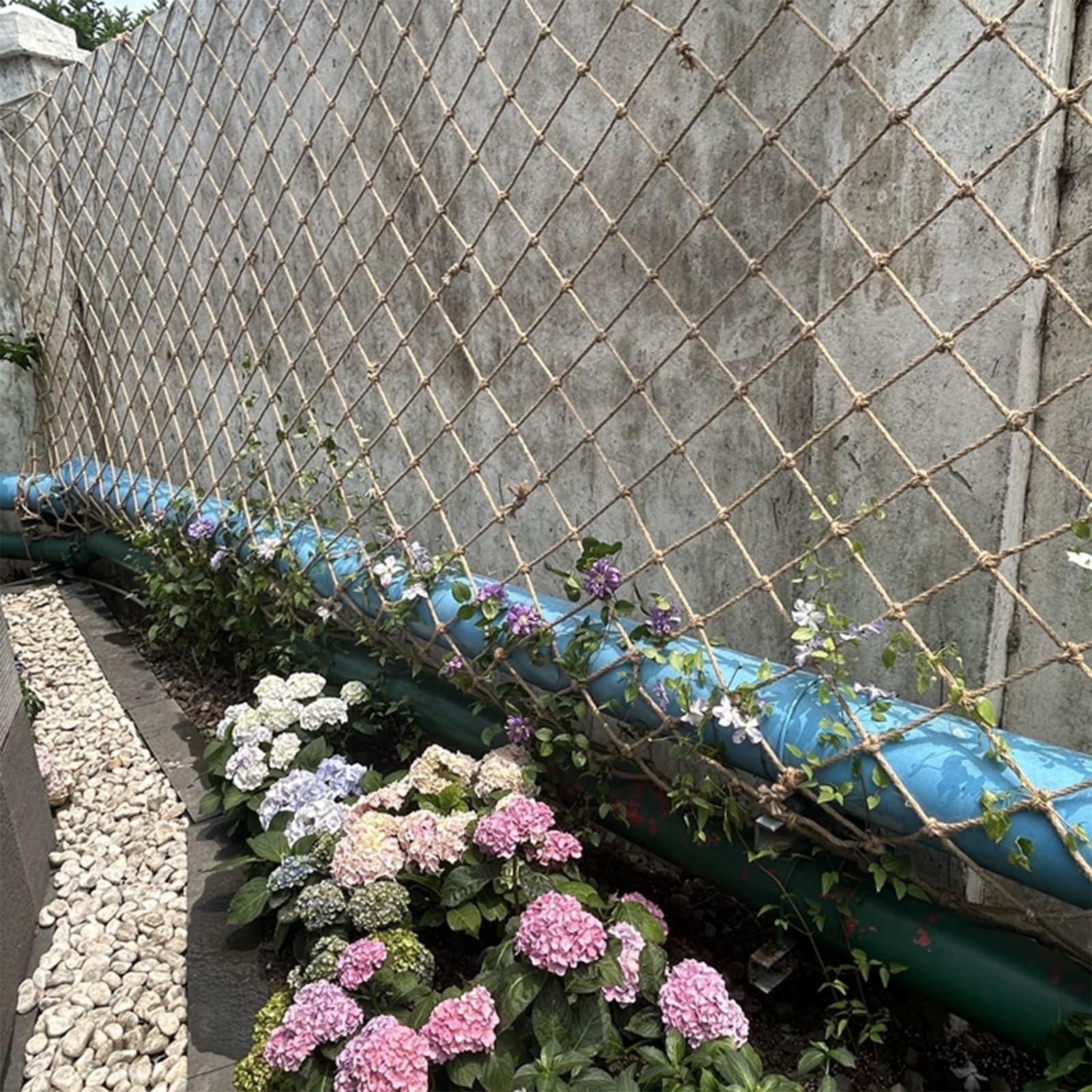 SHAARI Rete Rampicante per Piante, Juta Naturale, Materiale Ecologico, Biodegradabile Adatta per La Crescita delle Piante da Giardino(6cm Mesh,1x3m)