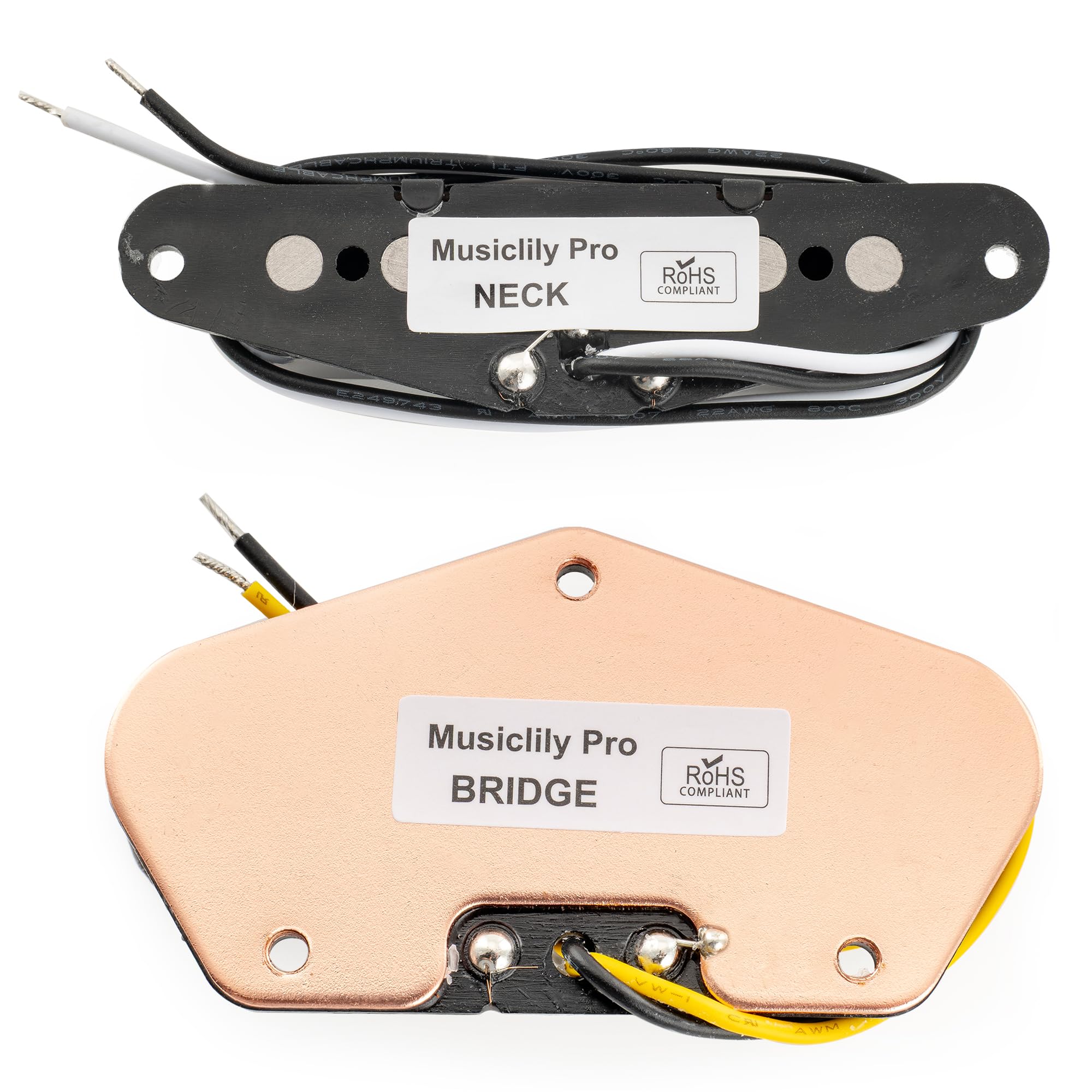 Musiclily Pro TL-60S Alnico 5 Przetwornik Single Coil Neck Bridge Pickups Set 8K/7,3K do Gitary Elektrycznej typu Tele, Czarny