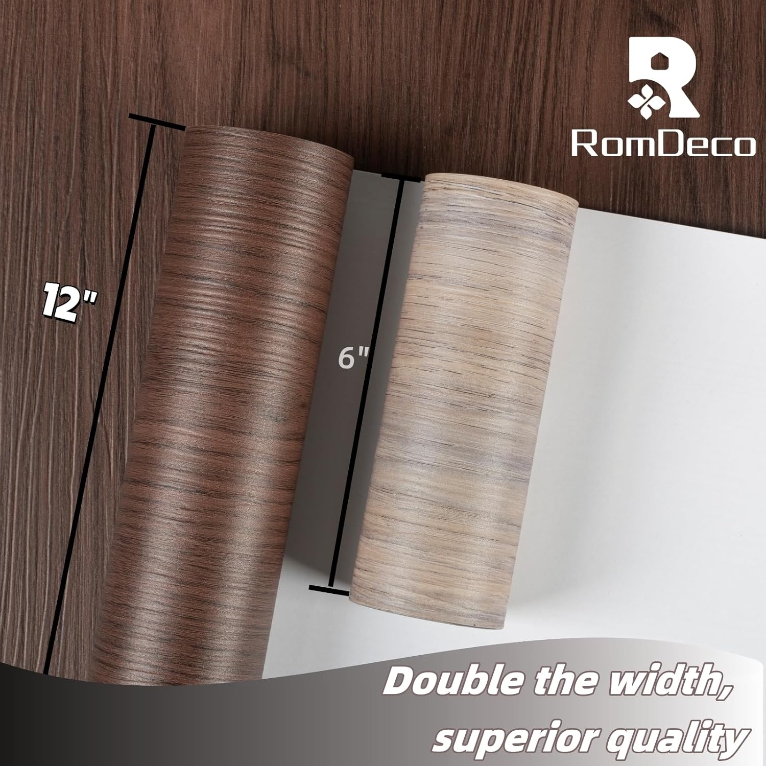 Peel and Stick Floor roll:12 * 413in Vinyl Flooring roll Waterproof,self-Adhesive Floor Tile Sticker for Bathroom/Kitchen/Bedroom/livingroom/Hallway(Walnut Brown)