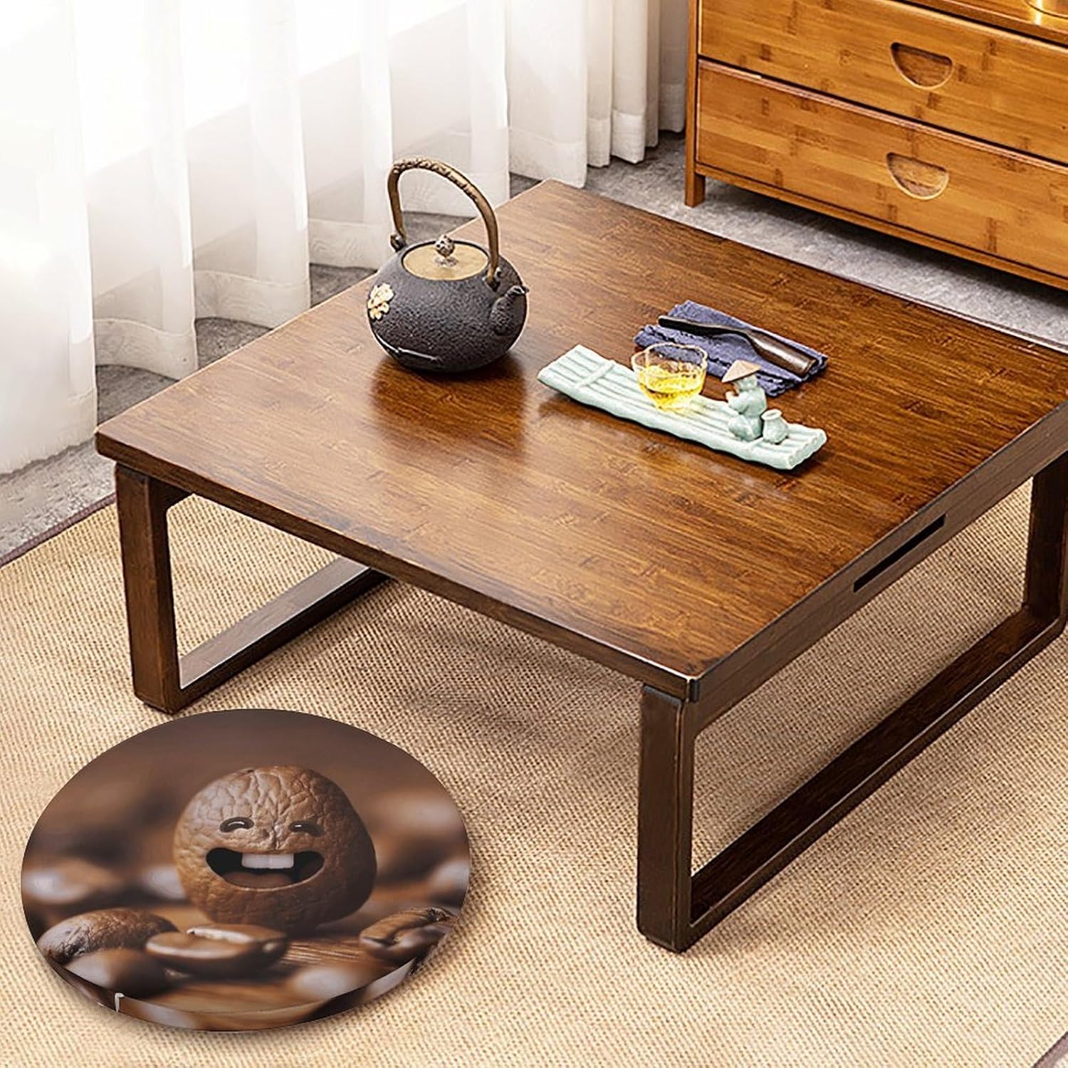Funny Roasted Coffee Beans Chair Cushions Floor Pillow Chair Pad
