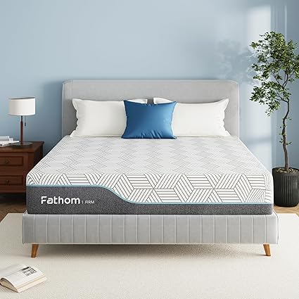 FATHOM Firm King Mattress 12 Inch Memory Foam Mattress King Size Bed in a Box for Back Pain Relief and Cool Sleep with Gel Foam and Removeable Fiberglass Free Cover, CertiPUR-US Certified
