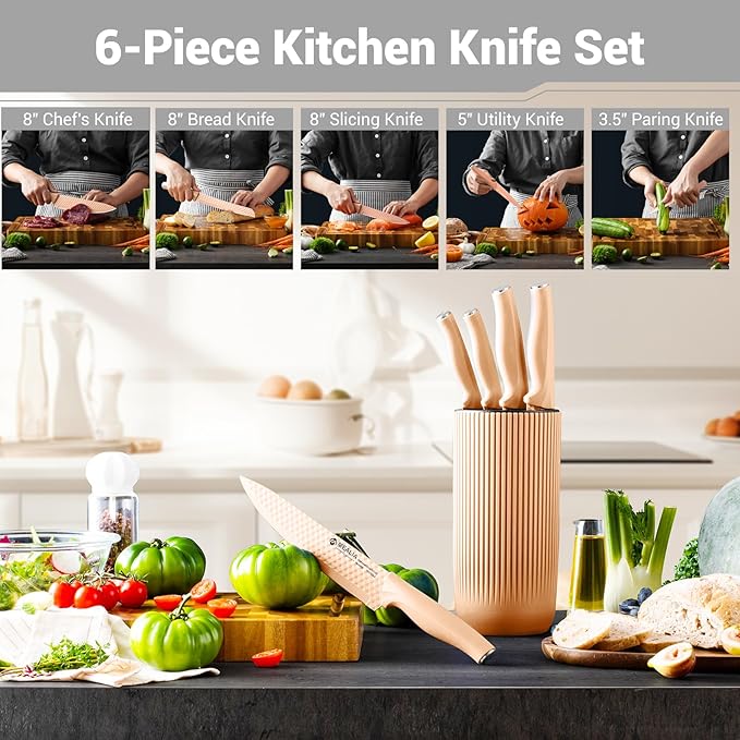 Set Cuchillos Cocina 6 Piezas Acero Inoxidable Base miniatura 8