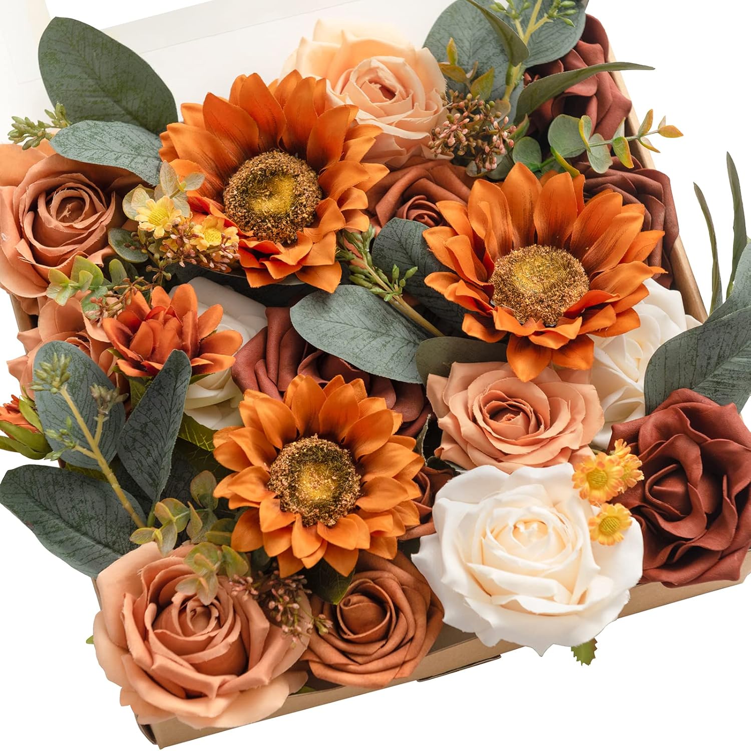 Ling's Moment Sunflower Terracotta Artificial Flowers