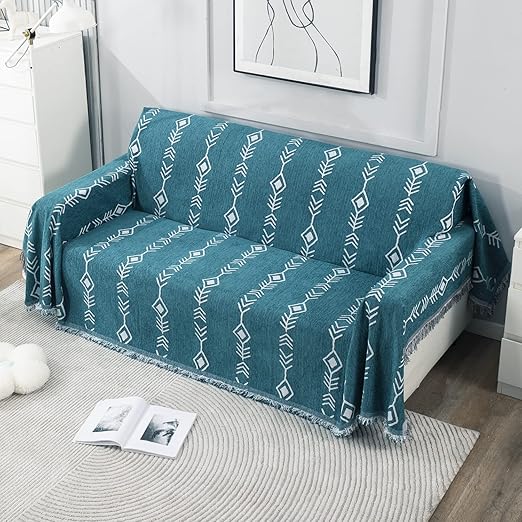 HOKIPO Chenille Sofa Couch Cover Throws Blanket Slipcover 2 Seater