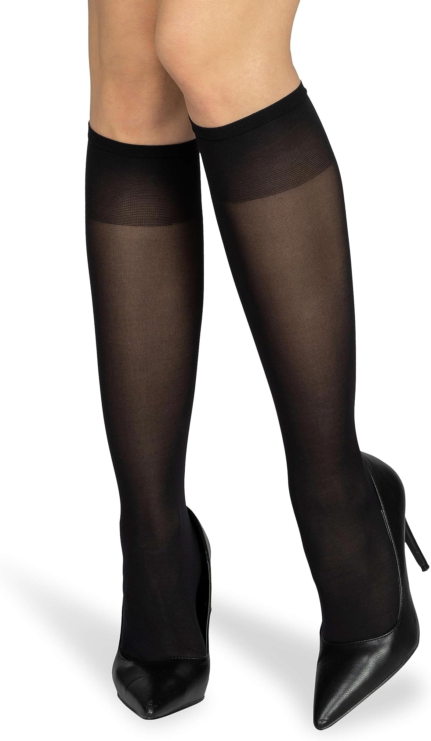 looksy Women 60 den knee-high socks opaque anti-pressure band one-size warm long-boot
