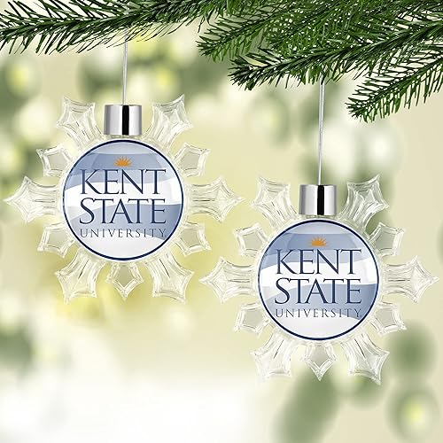 Miniatura 4 de Kent State University Adorno de árbol de Navidad con copos de nieve para fiesta de árbol, decoración de vacaciones en el hogar