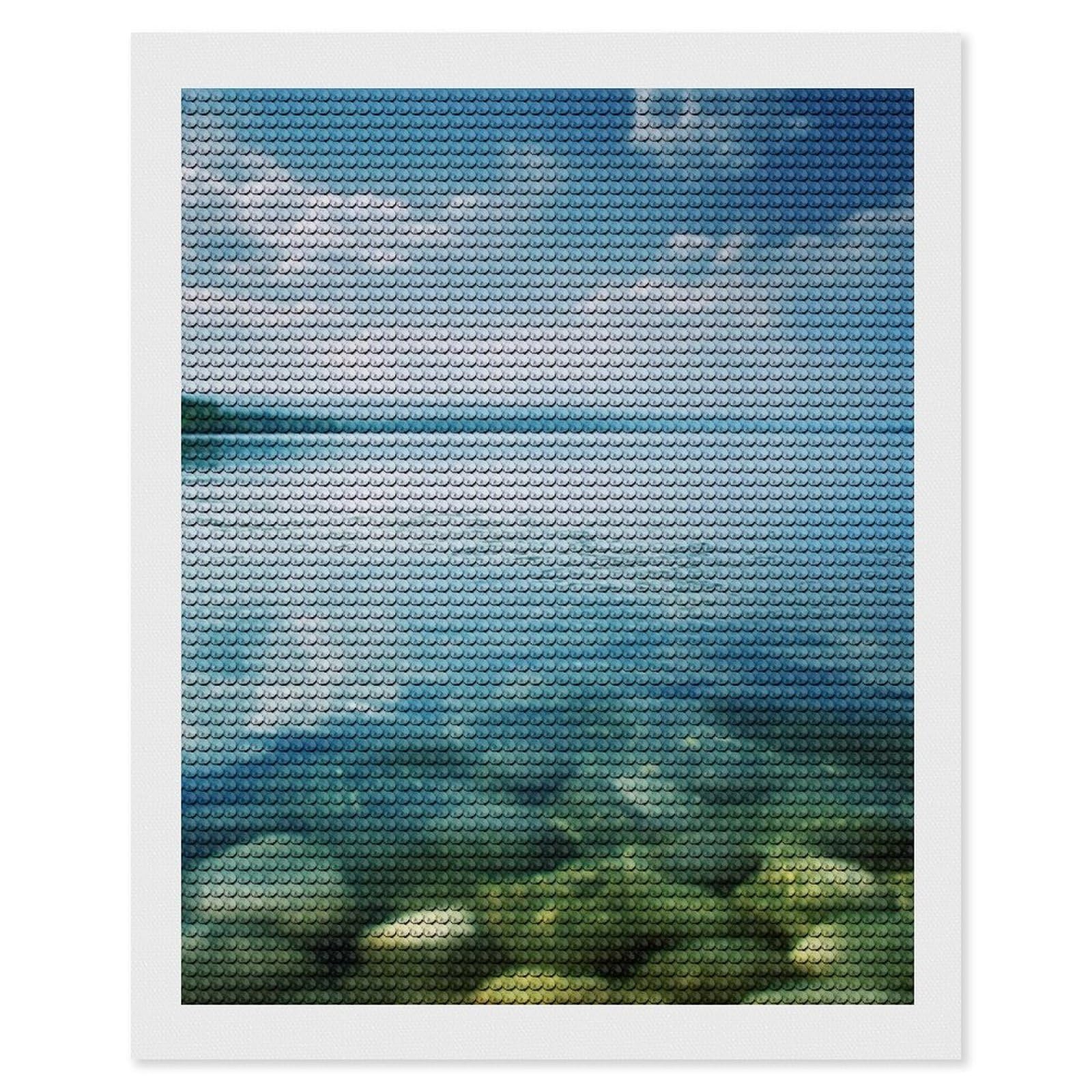 Lake Water Diamond Art Kits for Adults, DIY 5D Diamonds Painting Kits for Beginner, Round Full Drill Diamond Dots Painting, Diamonds Pictures Gem Art and Crafts Wall Decor 16"x20"