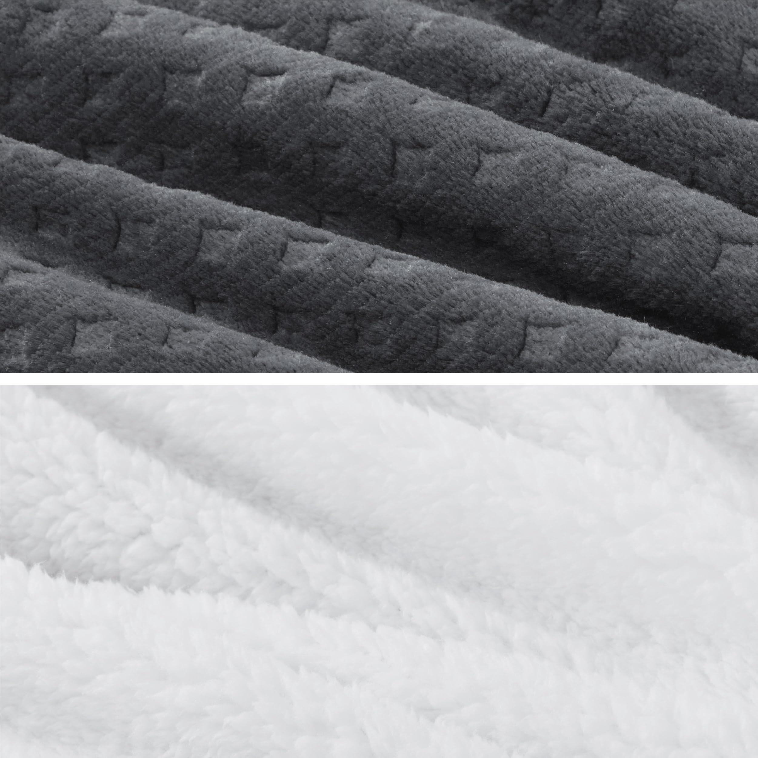 YASMENG Winterbeddengoed, 135 x 200 cm, petroleumgrijs, warm, behaaglijk, wollig, winterbeddengoed, zacht, warm, fluweel, pluche, fleece, flanel, omkeerbaar beddengoed, 2-delig, met ritssluiting en