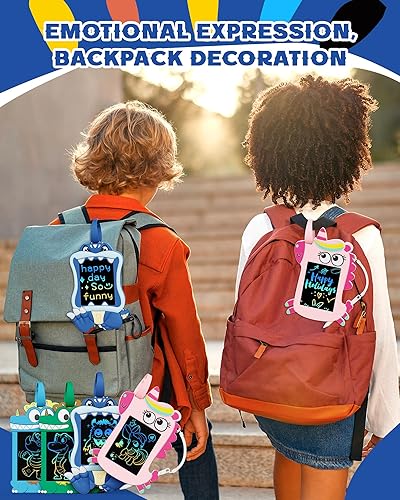 Miniatura 2 de bravokids Juguetes de dinosaurio para niños, juguetes para niños, mochila de 4.5 pulgadas, tablero de escritura para dibujar, tablero de dibujo para