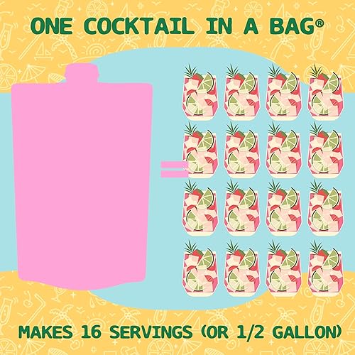 Miniatura 5 de Lt. Blender 's Strawberry Daiquiri in a Bag  Mezcla de fresa daiquiri  Cada bolsa hace 12 galón  Sin OMG  No necesita máquina de Daiquiri  Haz un