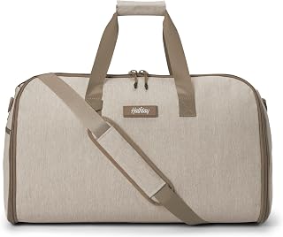 Bolsa de viaje convertible 2 en 1 para ropa de fin de semana, 45 litros, equipaje de mano, piedra | Protege las prendas, duradero y resistente al agua, compartimento para colgar trajes, bolsillos para zapatos, funda para carrito, 3-5 días de ropa