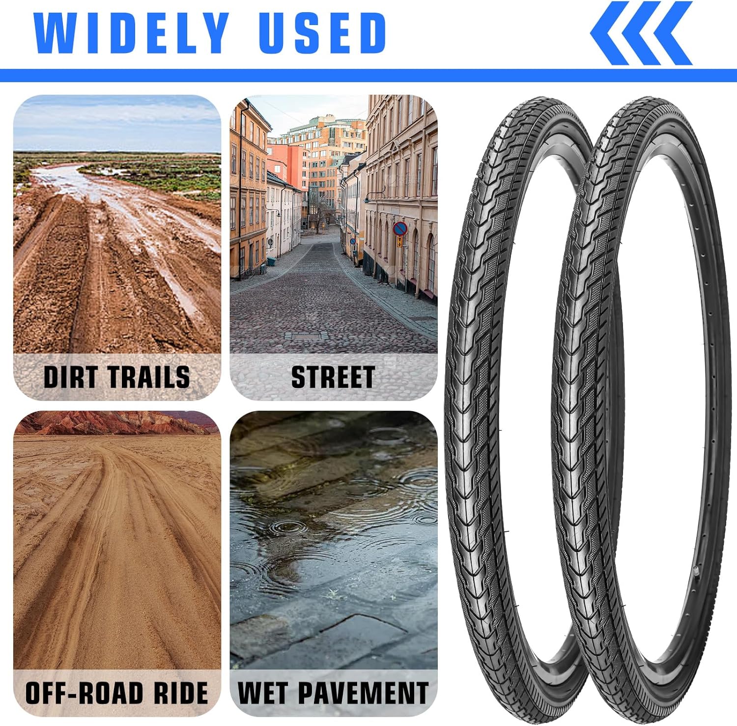 28 Inch Bike Tires, 28 X 1.75 Replacement Tires for Mountain Beach Cruiser Bike
