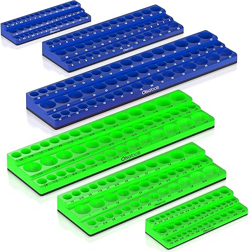 Miniatura 105 de Olsa Tools Organizador magnético de enchufes (unidad de 1/2 pulgada, 3 filas) - Organizador magnético de herramientas y soporte de enchufes