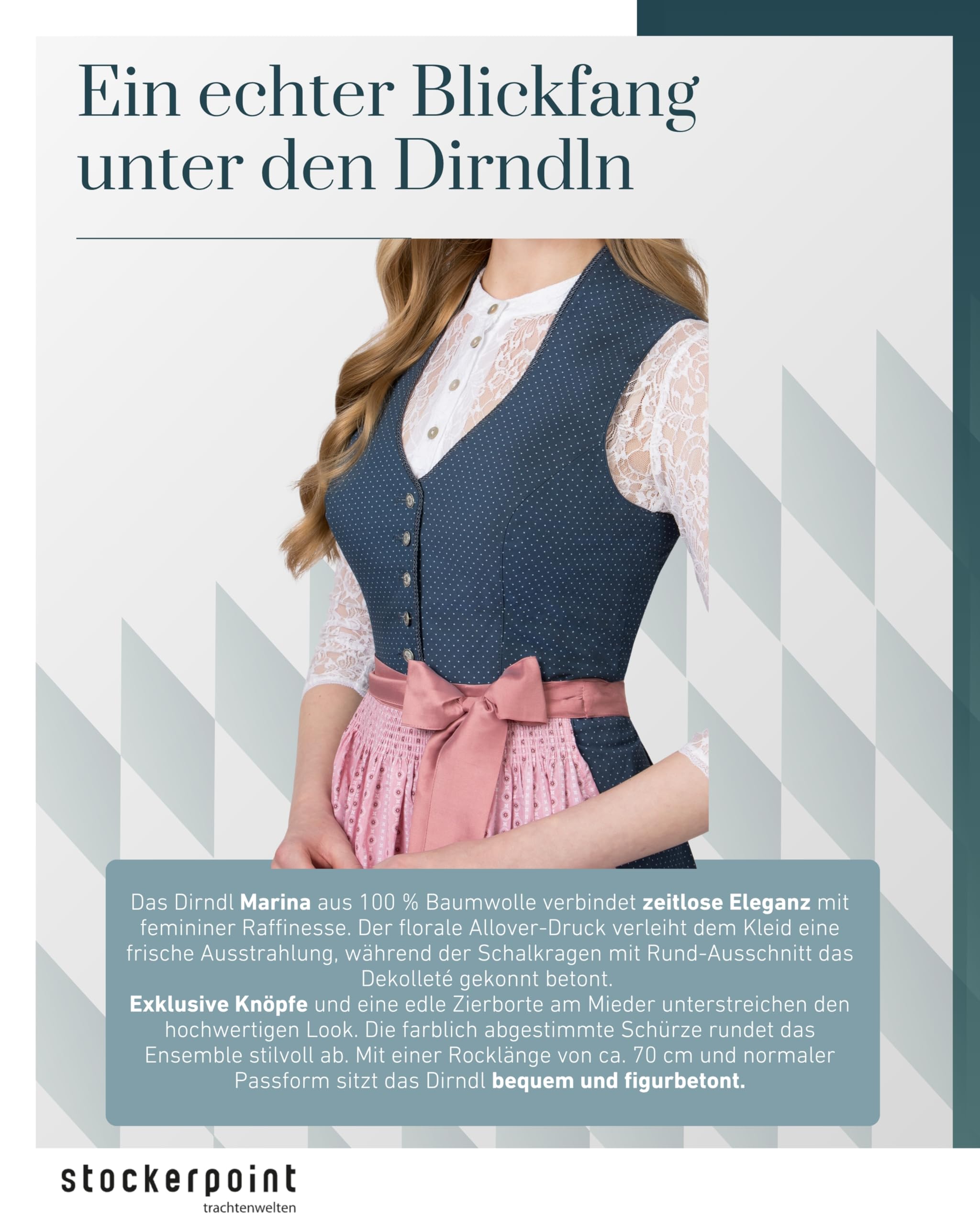 Stockerpoint Damen Marina Midi Dirndl (1er Pack)