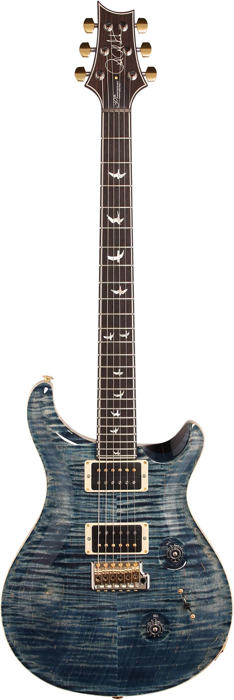 PRS 30th Anniversary Custom 24 Figured Maple 10 Top Electric Guitar Faded Whale Blue
