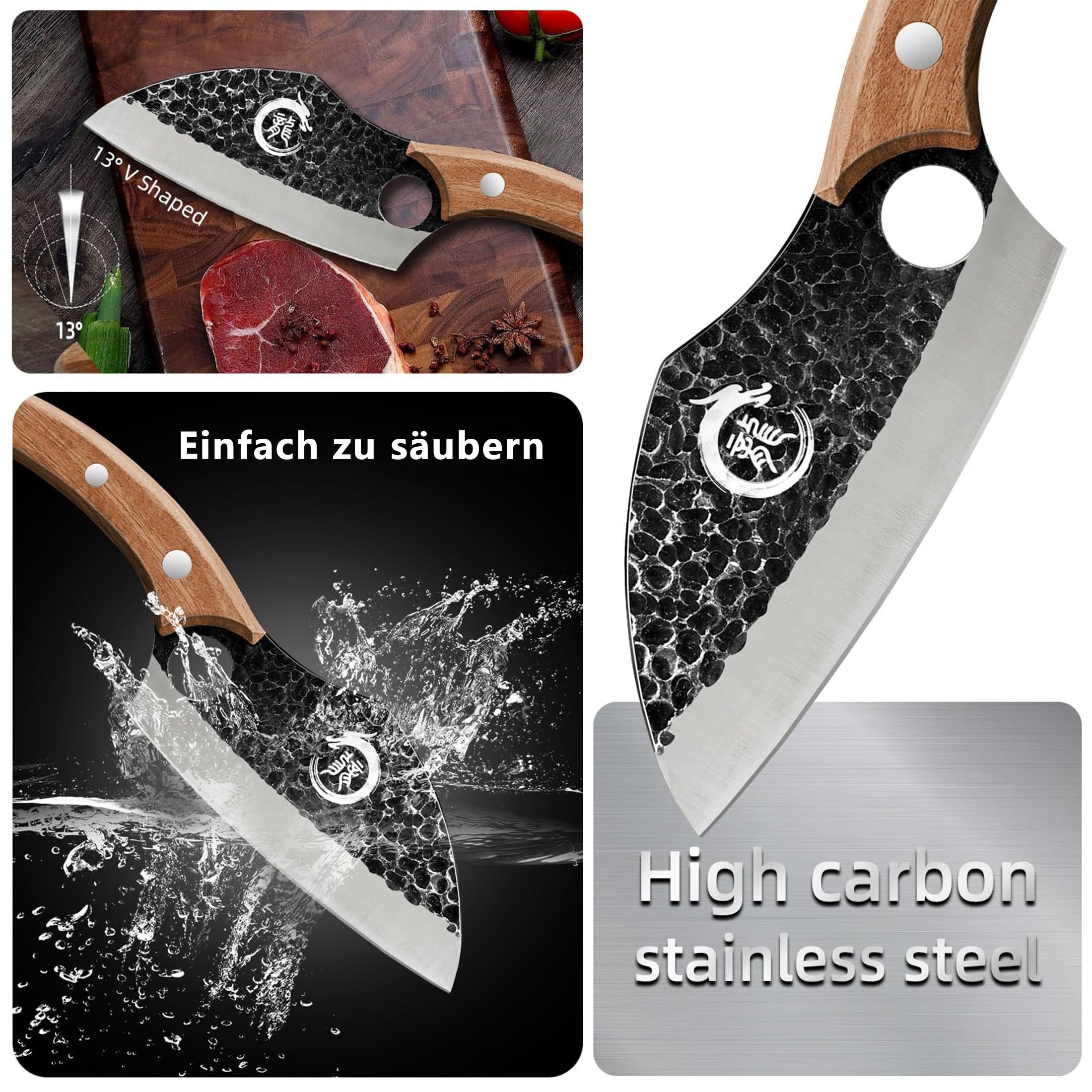Plys Coltelli da Cucina Professionali Giapponese: Coltello da Chef Forgiato a Mano