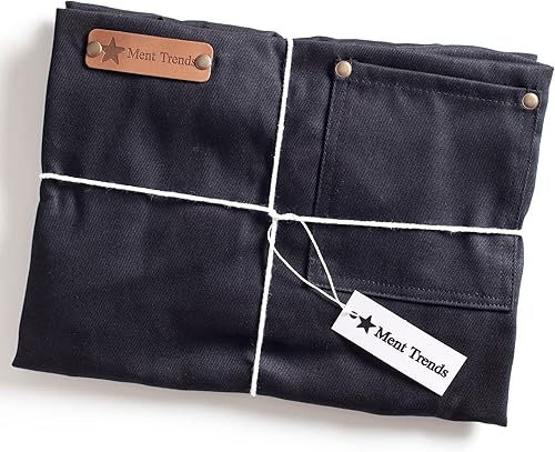 Miniatura 8 de ARAWAK BRAVE Delantal de cocina profesional diseñado para cocina, barbacoa, parrilla, 10 onzas, babero ajustable para mujeres y hombres, con lazo