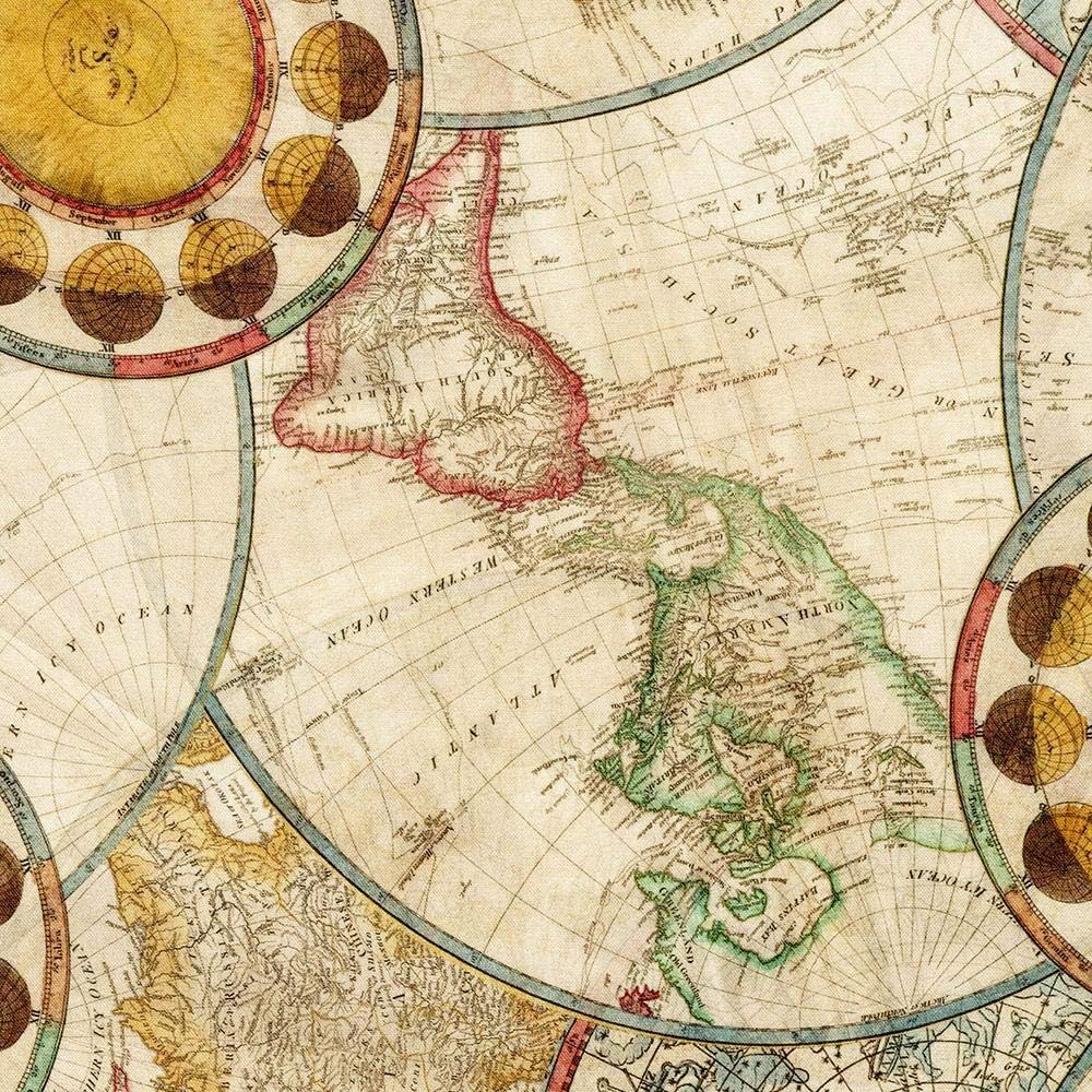 Robert Kaufman Fabrics Library of Rarities 108 Inch Wide Quilt Back Old World Maps Antique