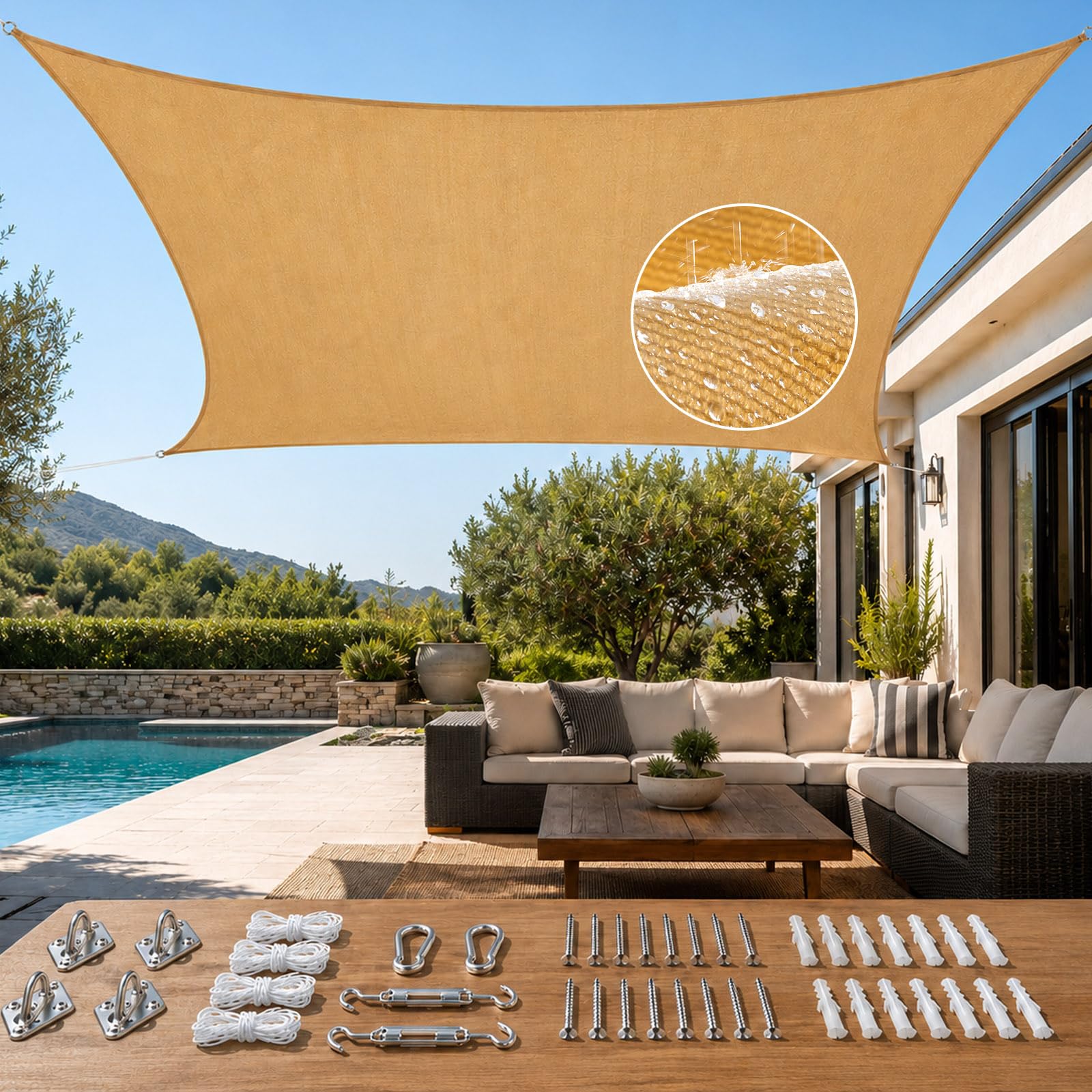 Quictent 20x16 ft Waterproof Shade Sail