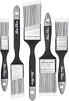 BatesChoice Paint Brushes 5-Pack: Synthetic Bristles, Flat & Angle 1-2" for Walls, Trim - Streak-Free Precision