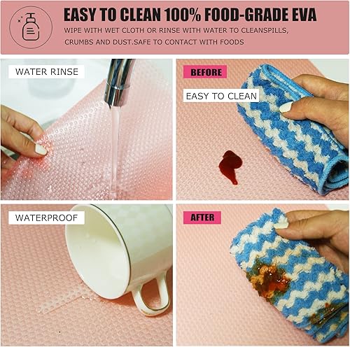 Miniatura 3 de Rwotlls 10 revestimientos para refrigerador, tapetes lavables para refrigerador, almohadillas para estantes de vidrio, armarios, cajones, hogar,
