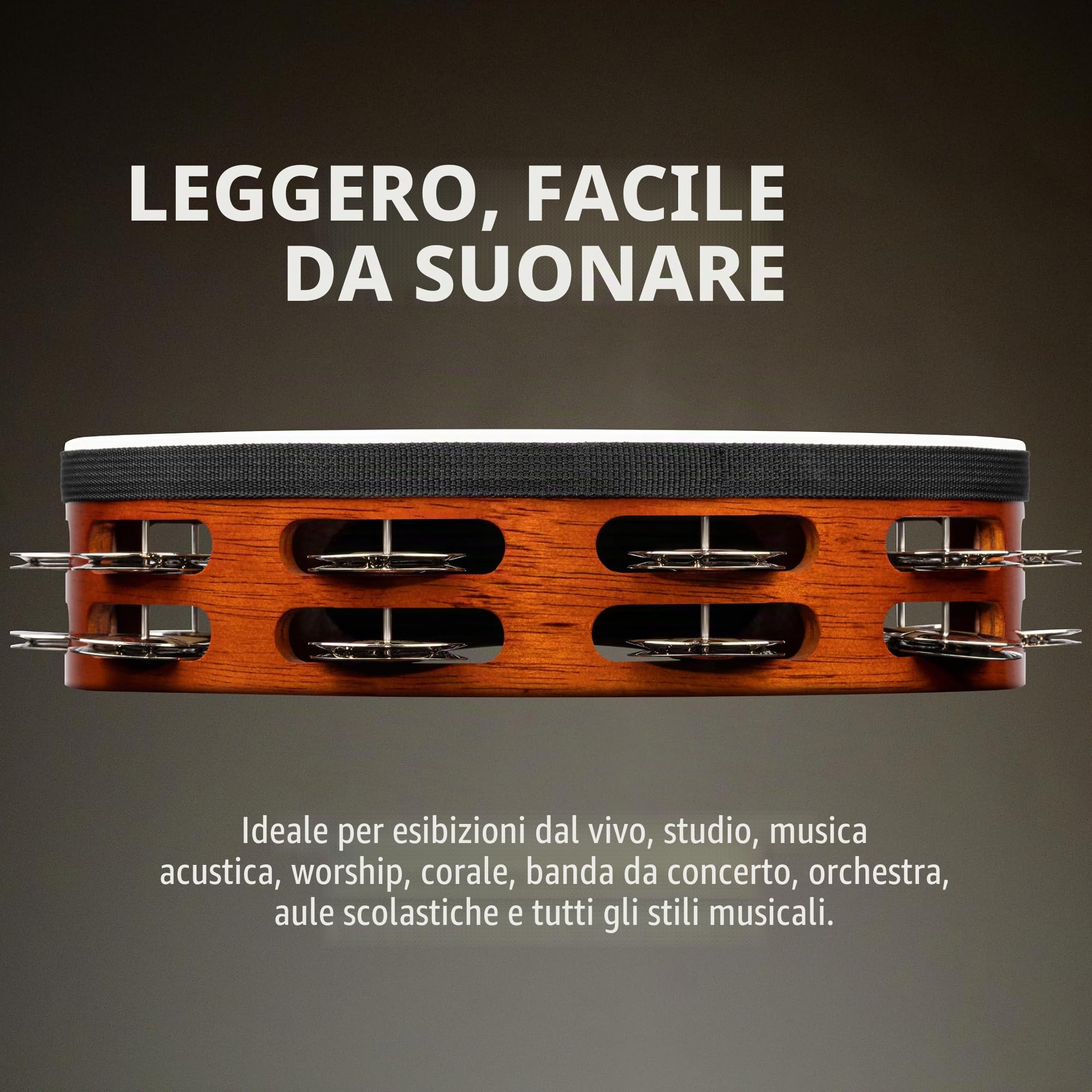 Meinl Tambourin Bois avec Peau TAH2AB wood