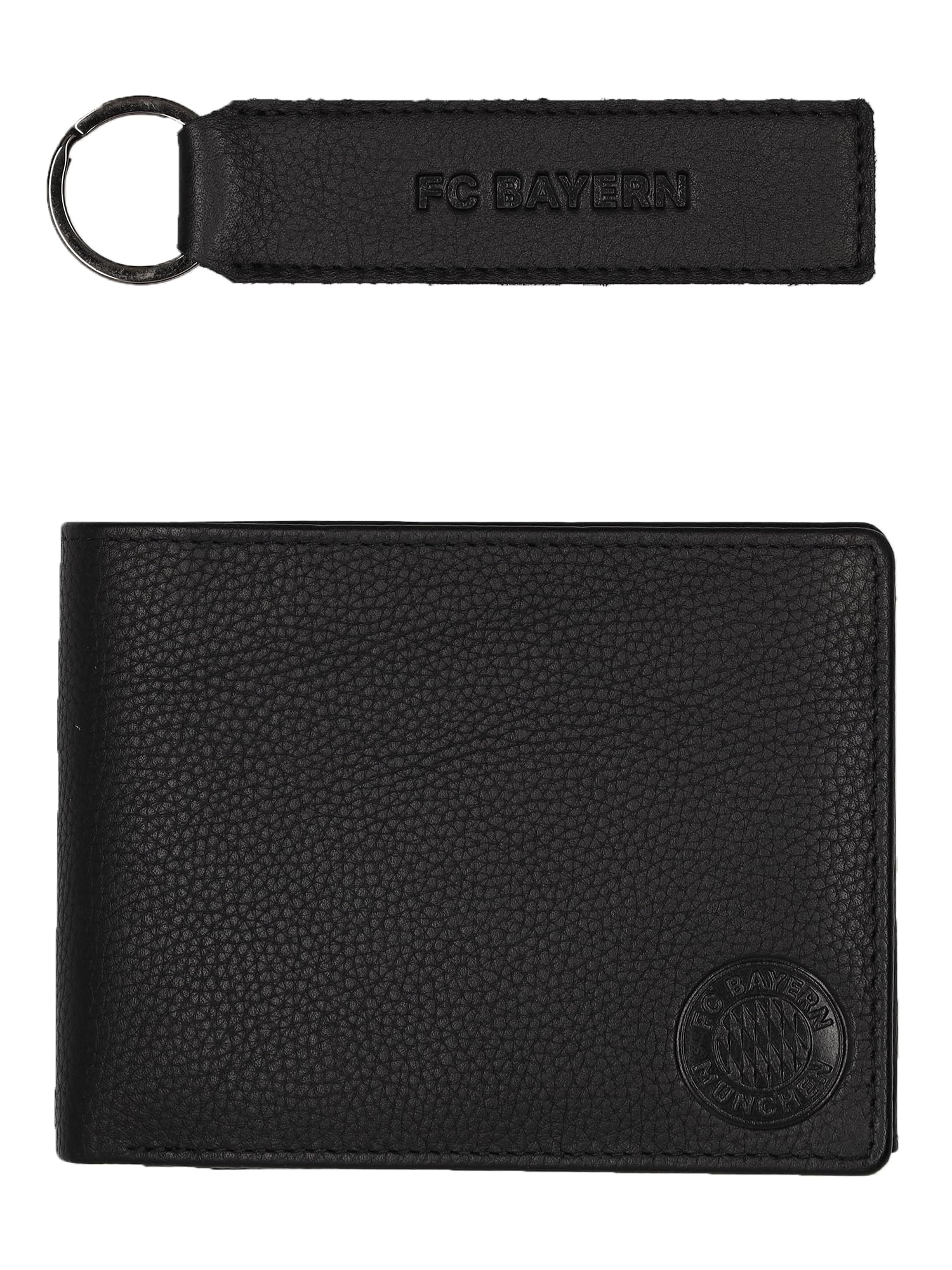 FC Bayern München I Leder Set Geldbeutel & Schlüsselanhänger I Unisex I Schwarz