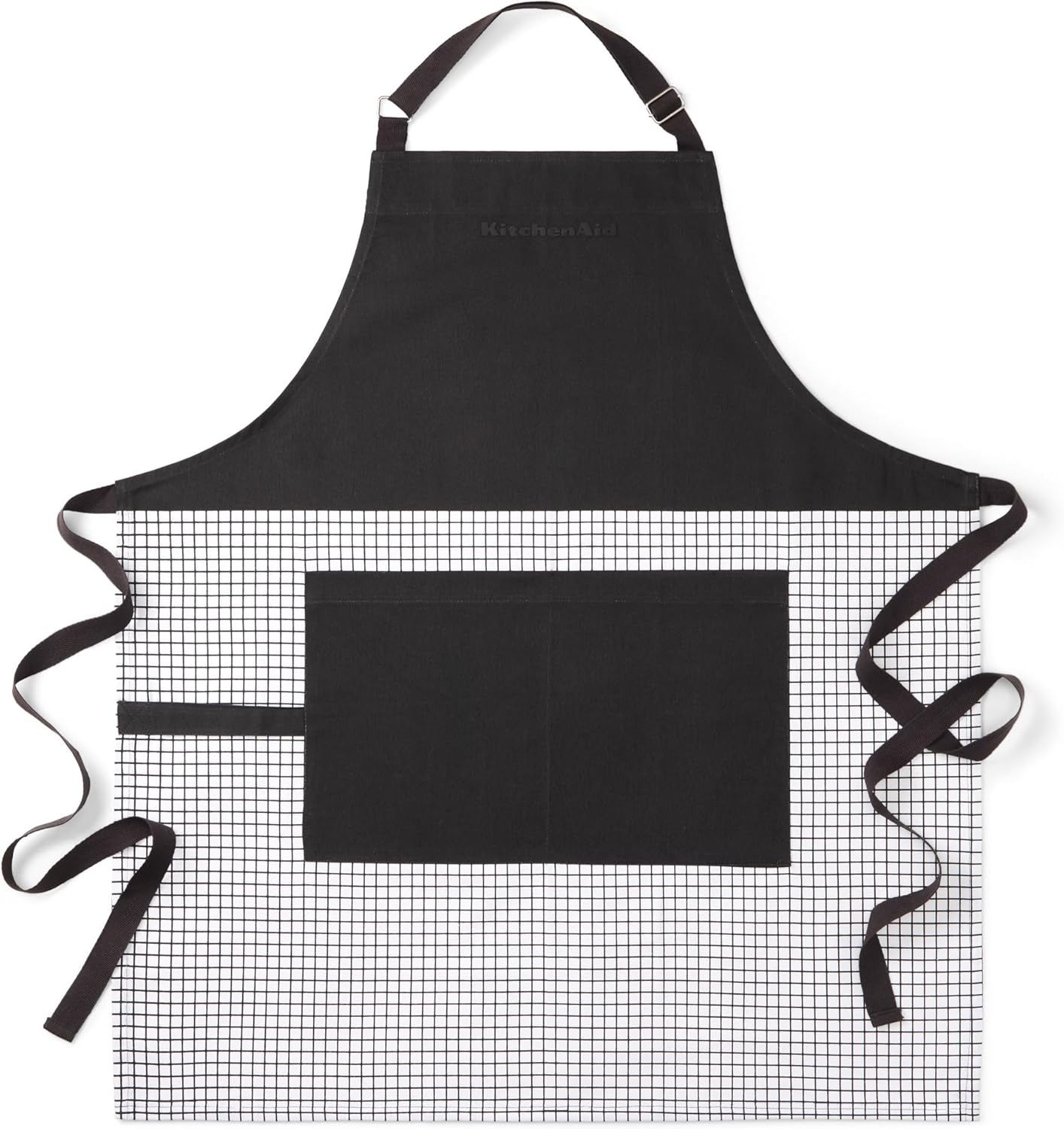 KitchenAid Gourmet Series Gridlines Big Chef Apron, Water & Stain Resistant, Adult-Sized 32"x28"