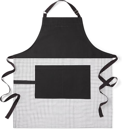 Gourmet Series Gridlines Big Chef Apron, Water & Stain Resistant, Adult-Sized 32"x28"