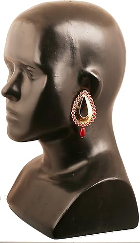 Vista 2 de Touchstone, "Colección Kundan Contemporánea", joyería exótica india, estilo Bollywood, deseo real, mogol, kundan polki, joyería rubí de imitación