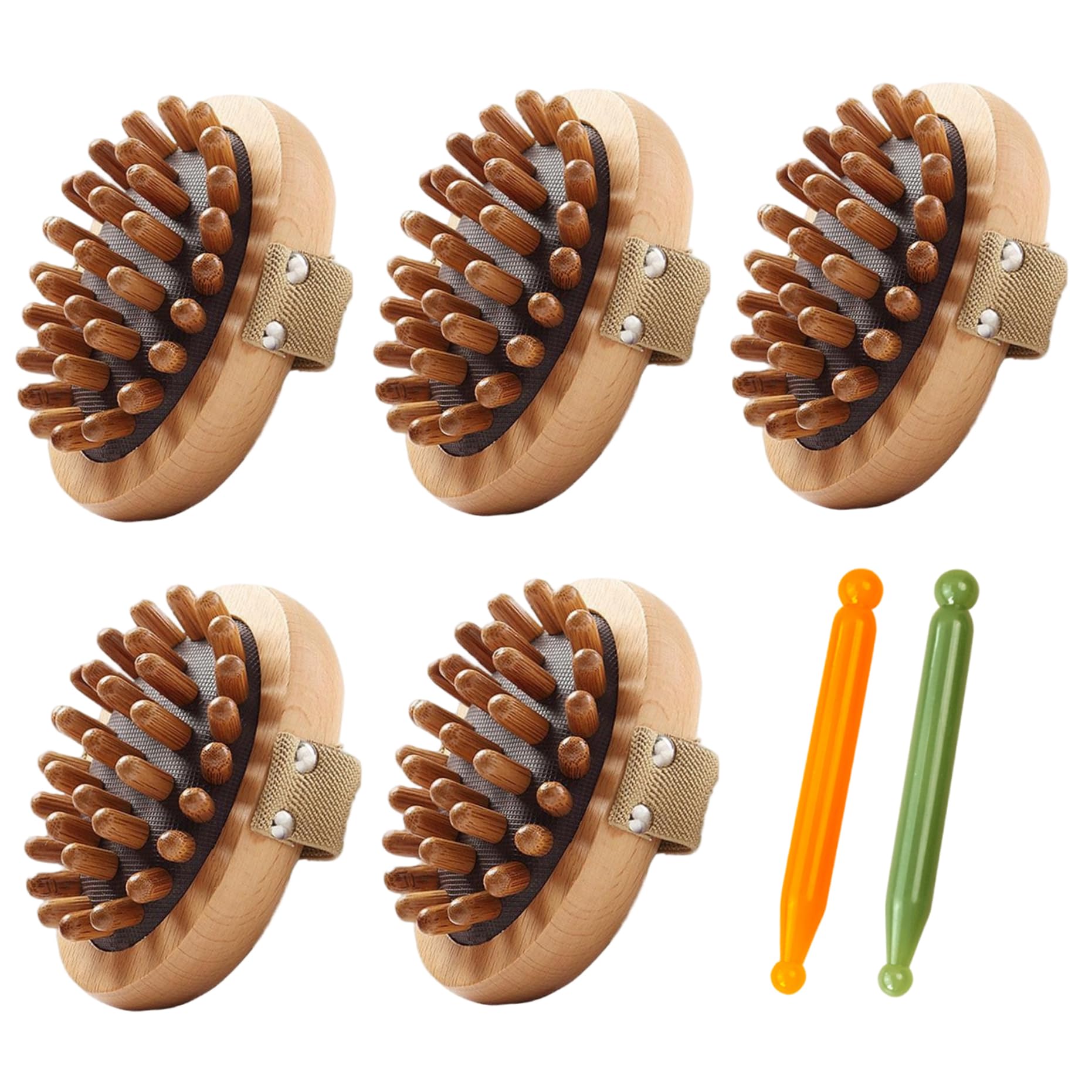 Brosse méridienne de massage pour le corps, outils de massage portables en bois avec sangle, masseur corporel Gua Sha pour éliminer la cellulite, façonner, soulager les douleurs musculaires, Style-1