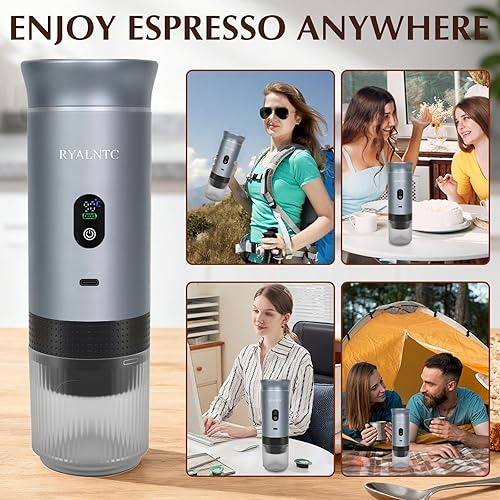 Miniatura 6 de Máquina de café espresso portátil 3 en 1 para viajes y campamentos, cafetera portátil de 20 bares con pantalla LED USB-C, cafetera para automóvil,