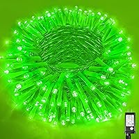 Vista 27 de Guirnalda de luces navideñas con 300 LEDs, 99 pies, para interiores y exteriores, cable transparente, impermeable, 8 modos, conectables, decoración